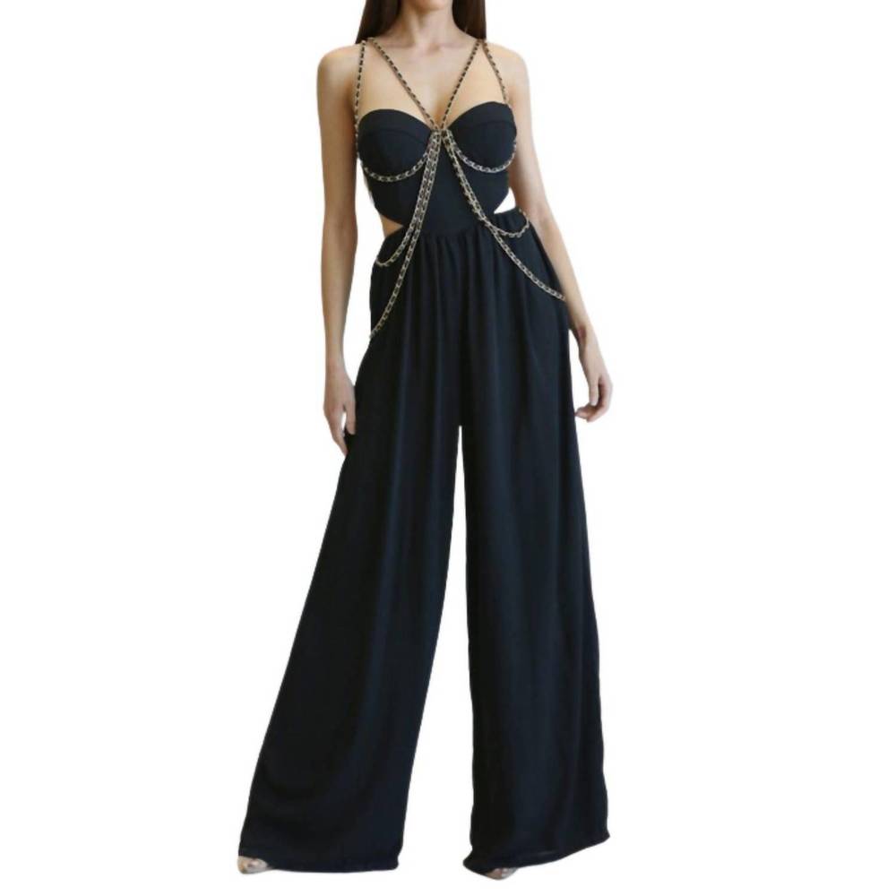 NEW BLITHELA dulce chain jumpsuit in black